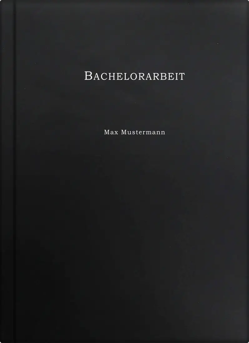 Hardcover matt schwarz - Laserprägung Basic- in Silber mit Titel, Name